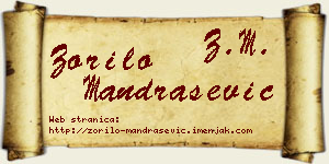 Zorilo Mandrašević vizit kartica